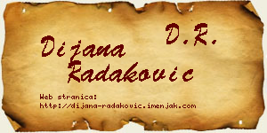 Dijana Radaković vizit kartica